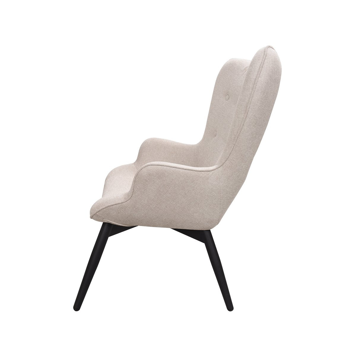 Fauteuil Beige – Structuurstof met Zwart Metalen Frame - SalesFever - Casanovio