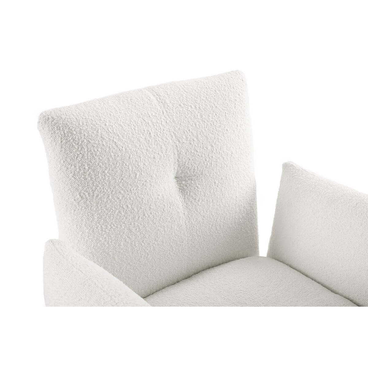 Armchair Bouclé fabric white - SalesFever