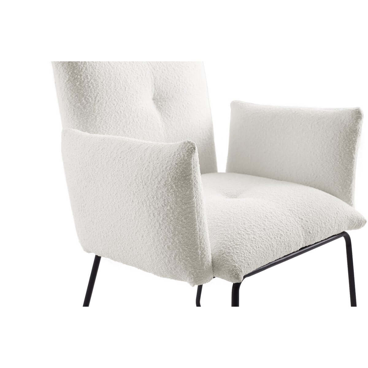 Armchair Bouclé fabric white - SalesFever