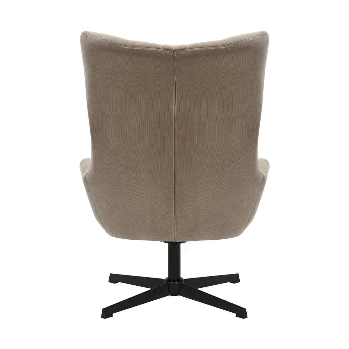 Armchair and stool corduroy look brown - SalesFever