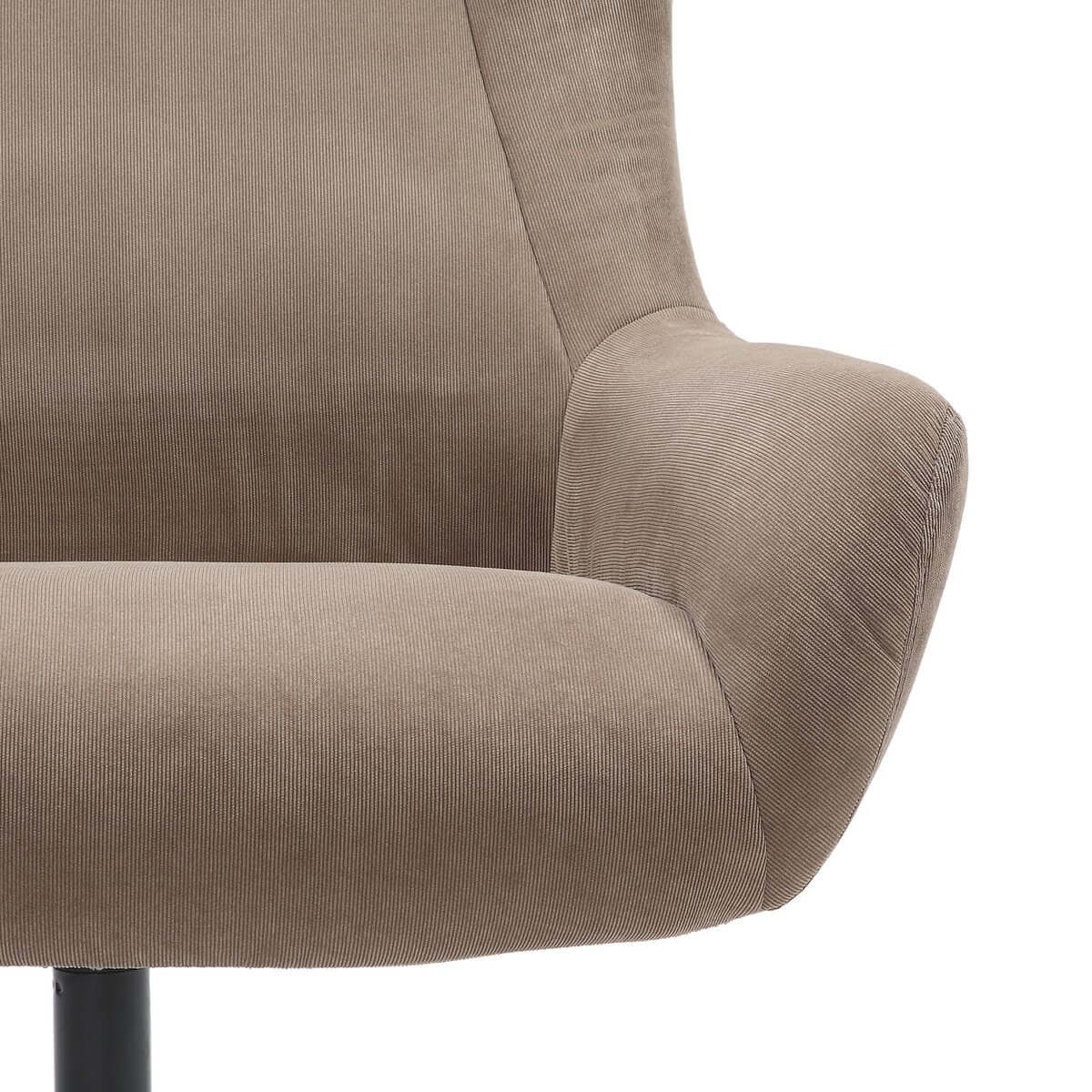 Armchair and stool corduroy look brown - SalesFever