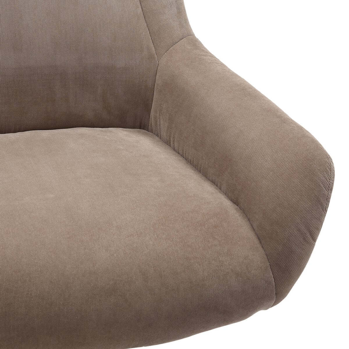 Armchair and stool corduroy look brown - SalesFever
