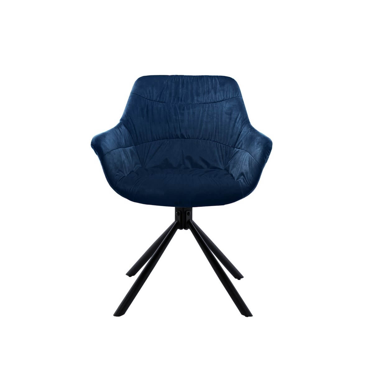 Armchair with honeycomb quilting in velvet blue - SalesFever