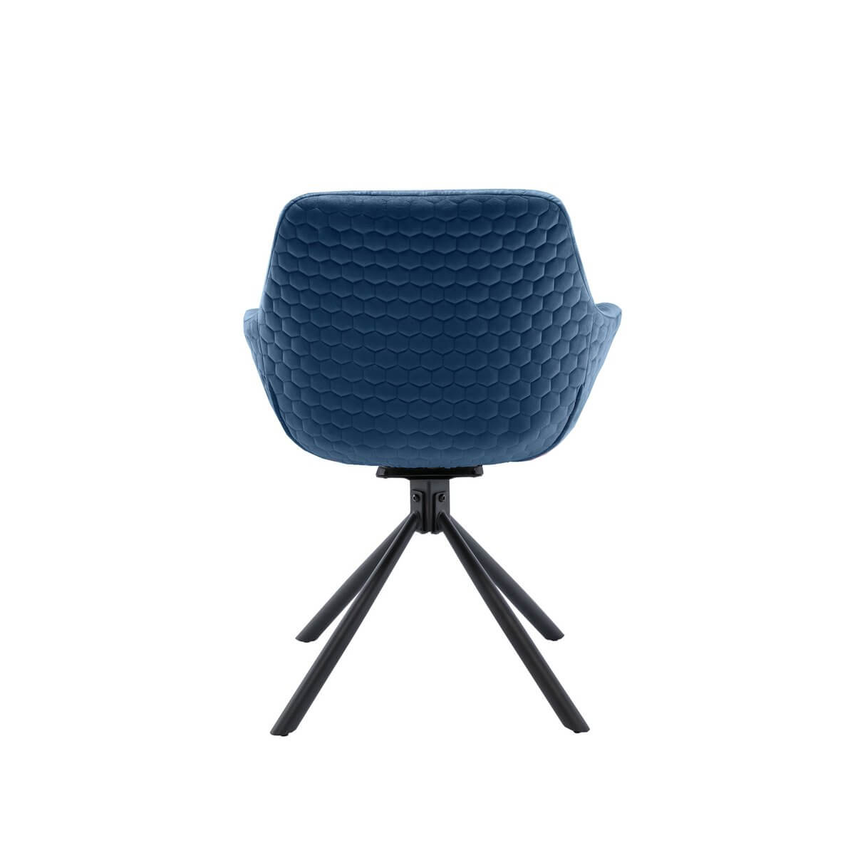 Armchair with honeycomb quilting in velvet blue - SalesFever