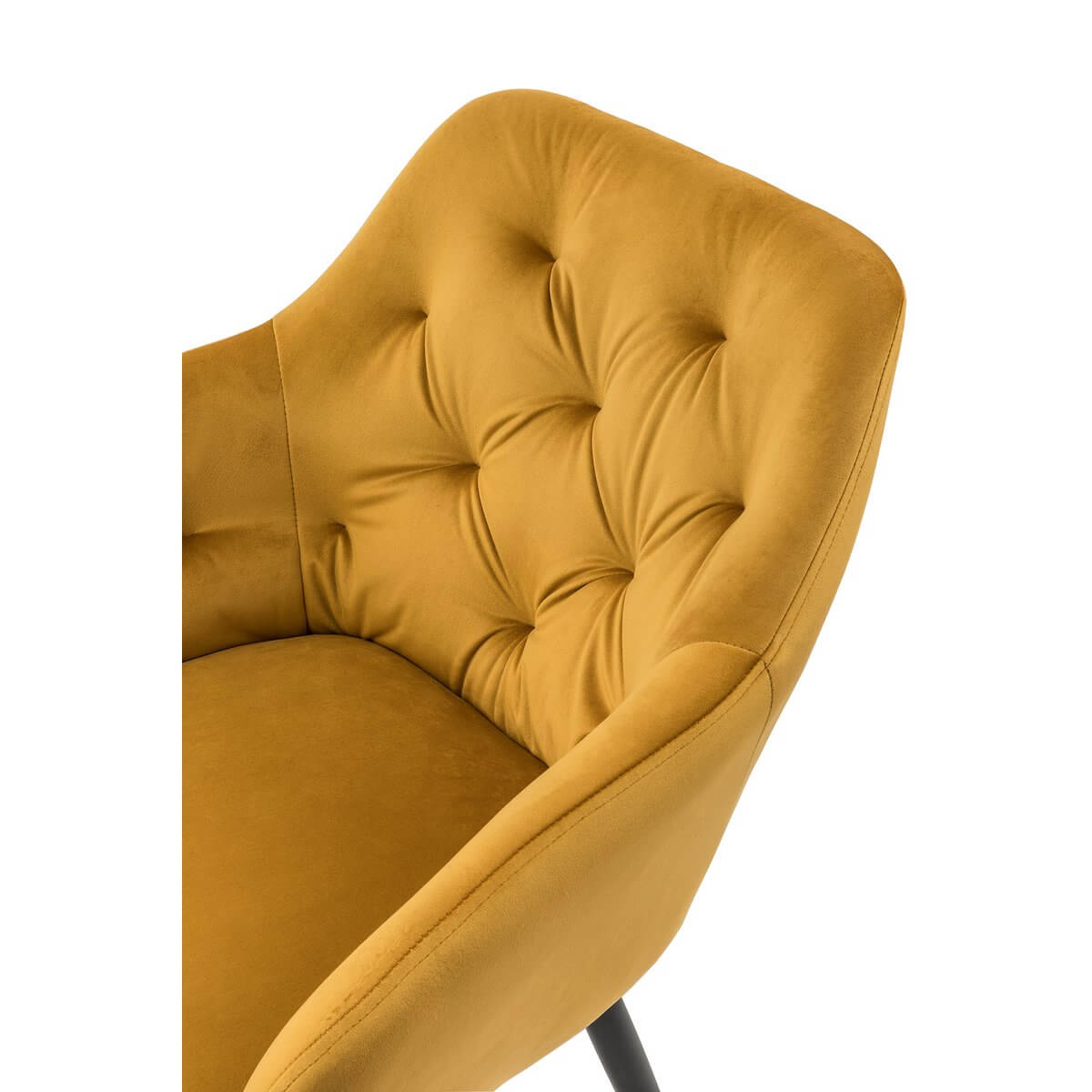 Yellow velvet armchair - SalesFever