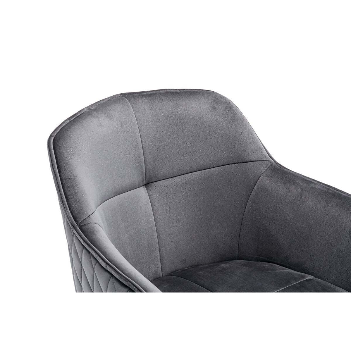 Armchair with honeycomb quilting gray - SalesFever