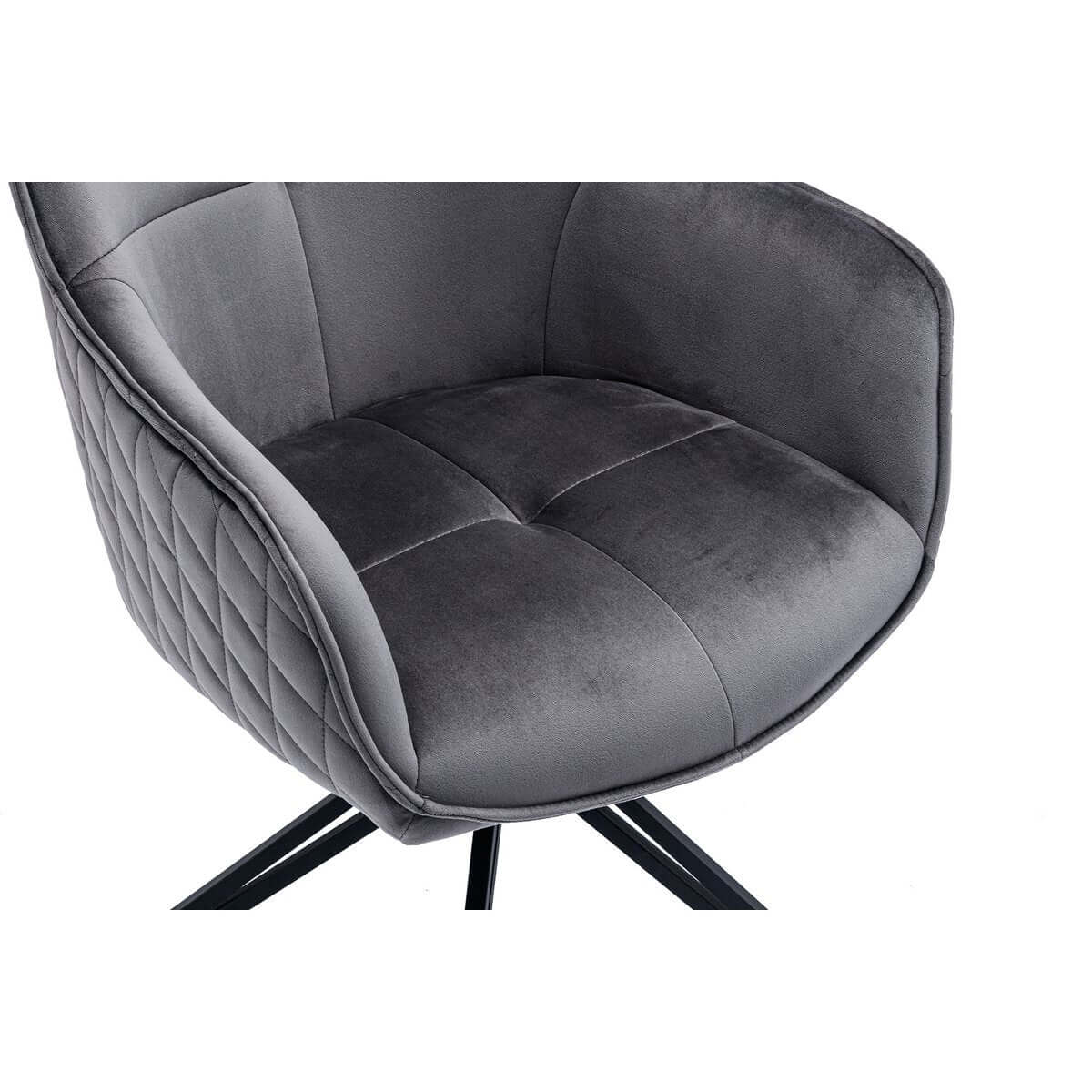 Armchair with honeycomb quilting gray - SalesFever