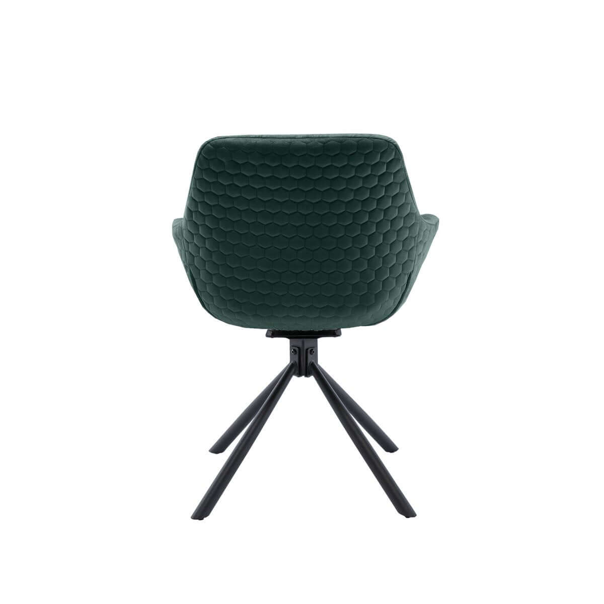 Armchair with honeycomb quilting in fir green velvet - SalesFever