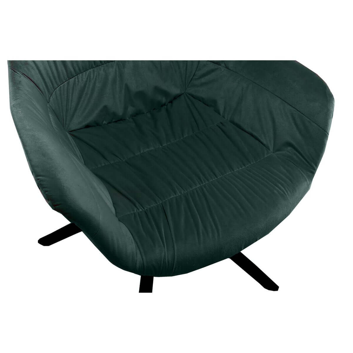 Armchair with honeycomb quilting in fir green velvet - SalesFever