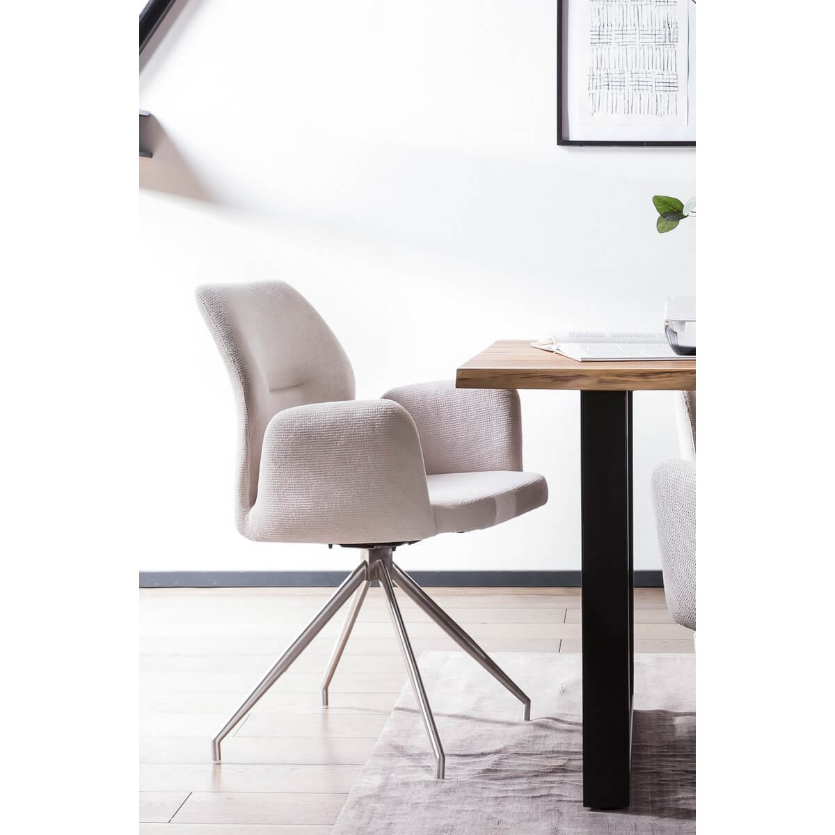 Armchair with 180° swivel function Light grey - SalesFever