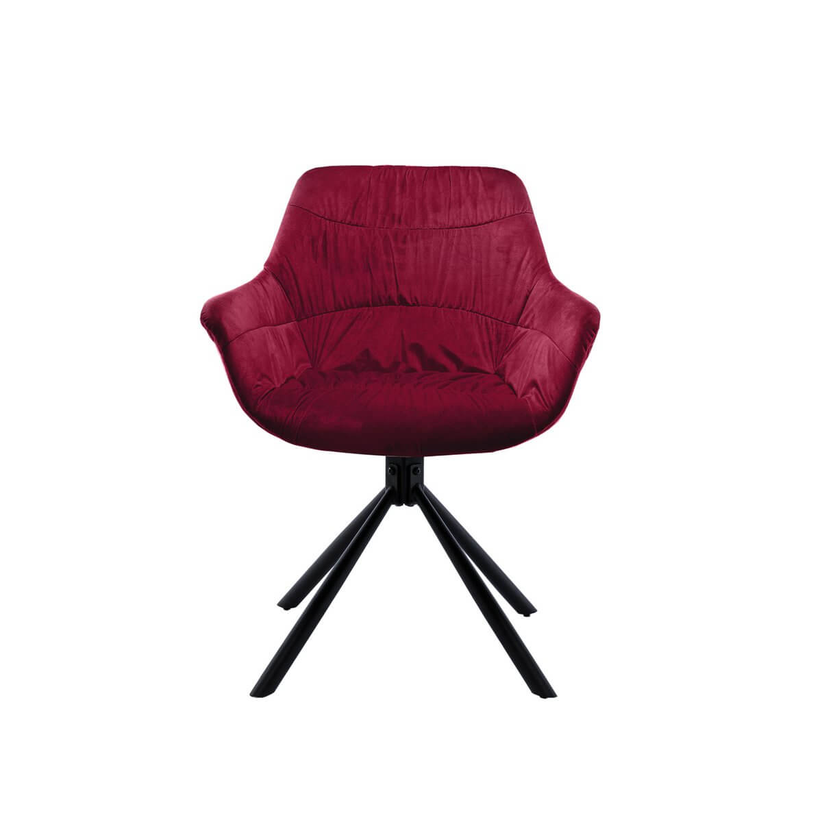 Armchair with honeycomb quilting in red velvet - SalesFever