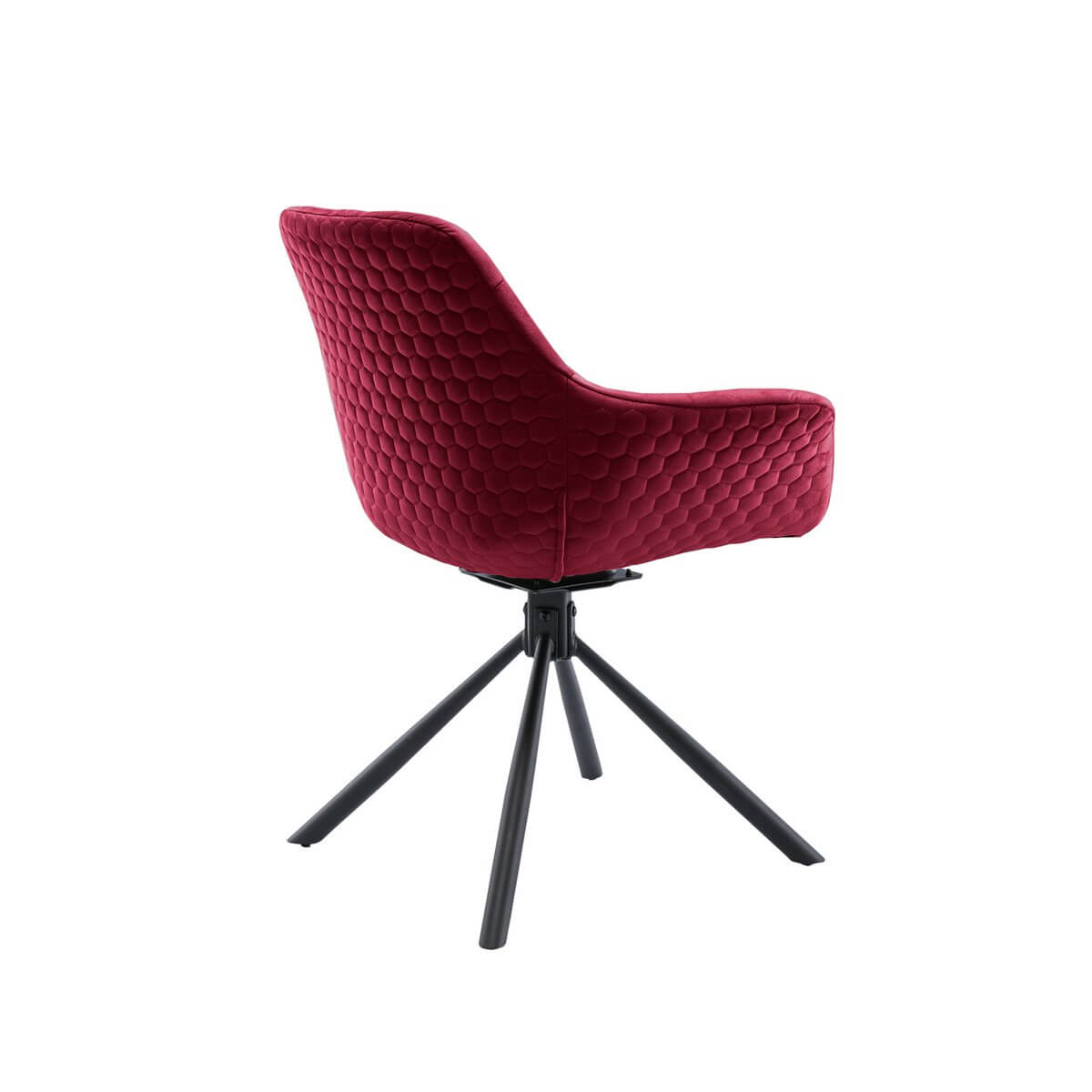 Armchair with honeycomb quilting in red velvet - SalesFever