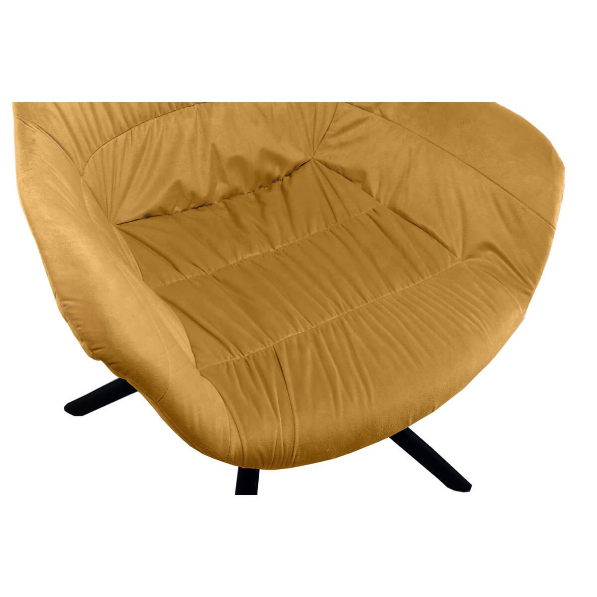 Armchair with honeycomb quilting in mustard yellow velvet - SalesFever