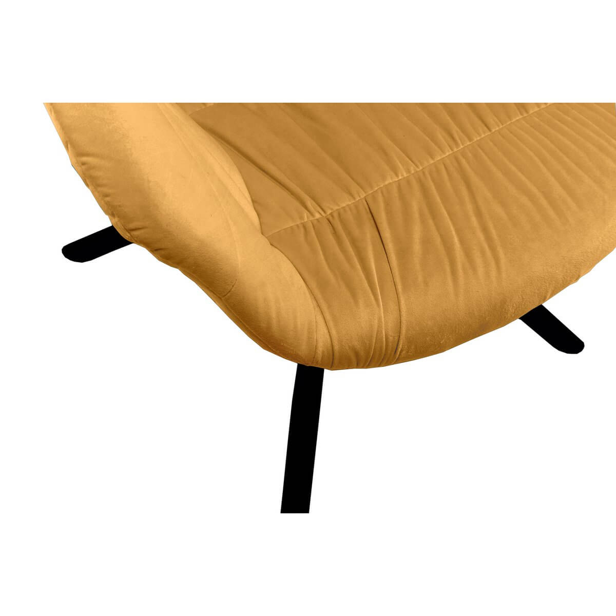 Armchair with honeycomb quilting in mustard yellow velvet - SalesFever