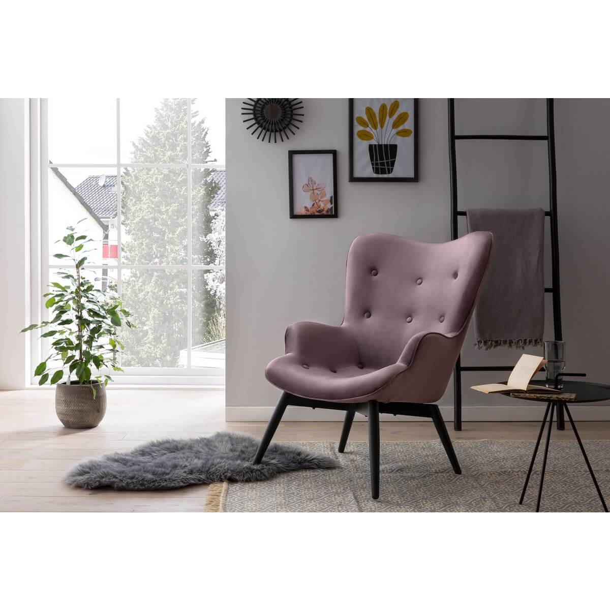Armchair rose velvet - SalesFever