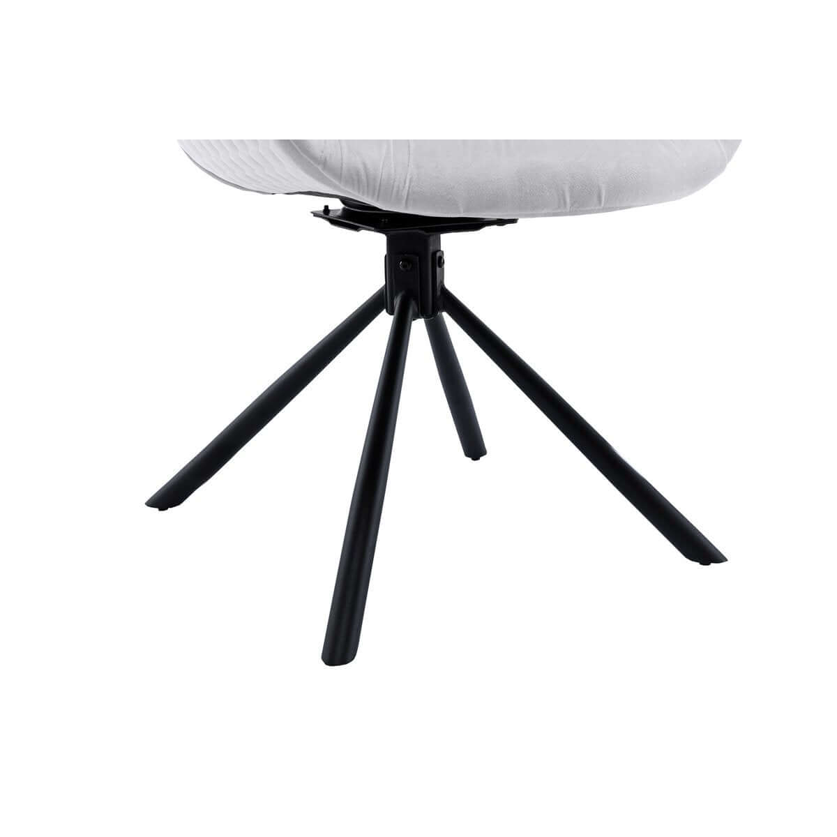 Armchair with honeycomb quilting in light gray velvet - SalesFever