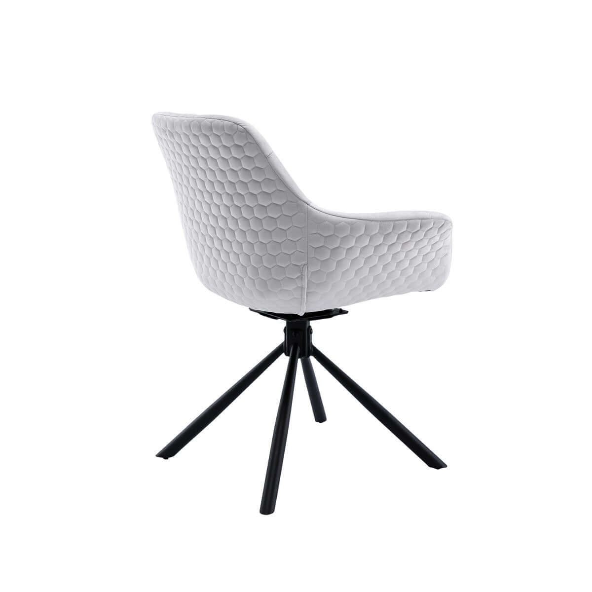 Armchair with honeycomb quilting in light gray velvet - SalesFever