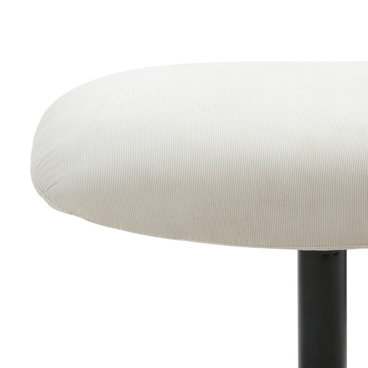 Fauteuil met Voetenbank Crème – Ribfluweel Oeko-Tex & Zwart Frame – Draaibare Set - SalesFever - Casanovio