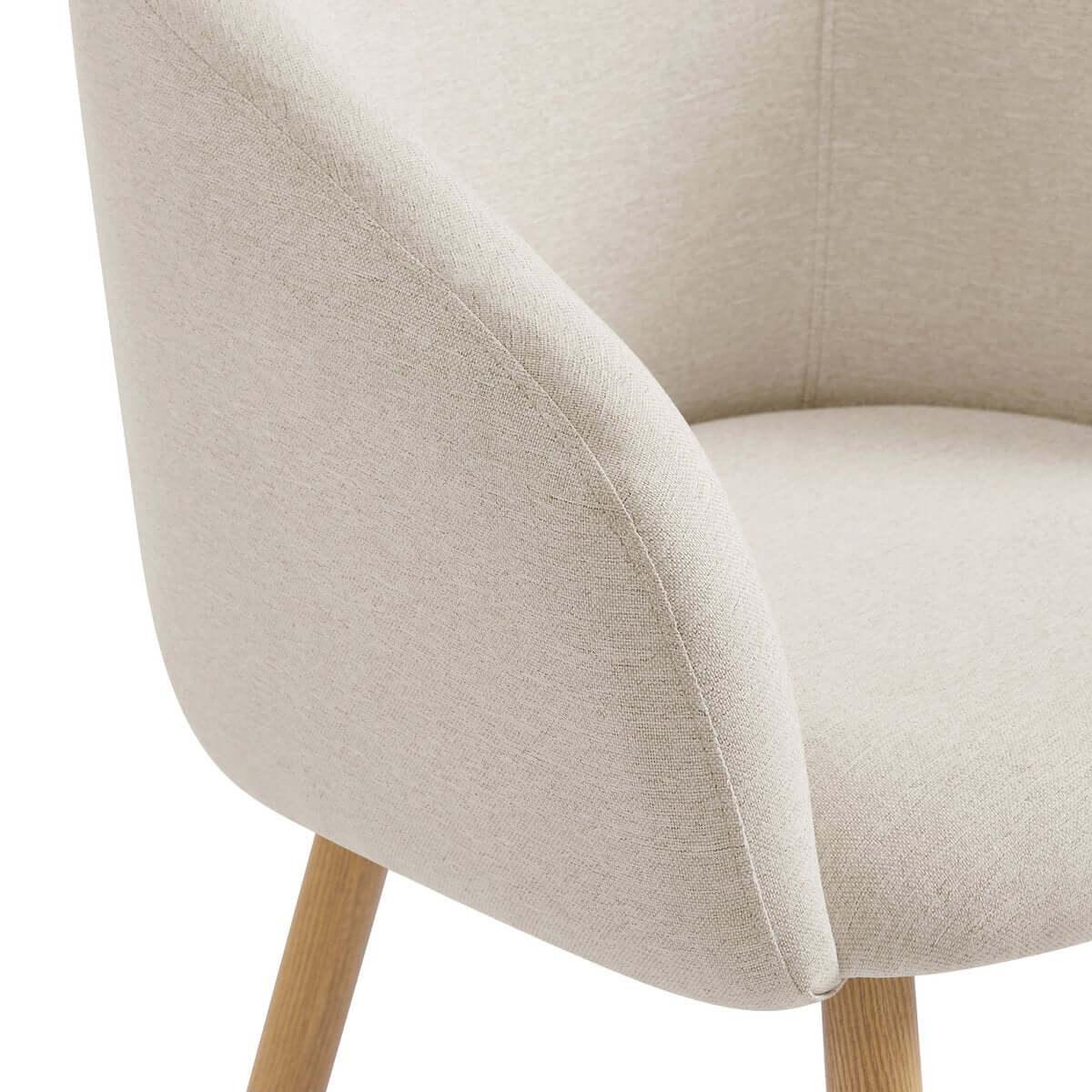 Armchair set of 2 structured fabric beige - SalesFever