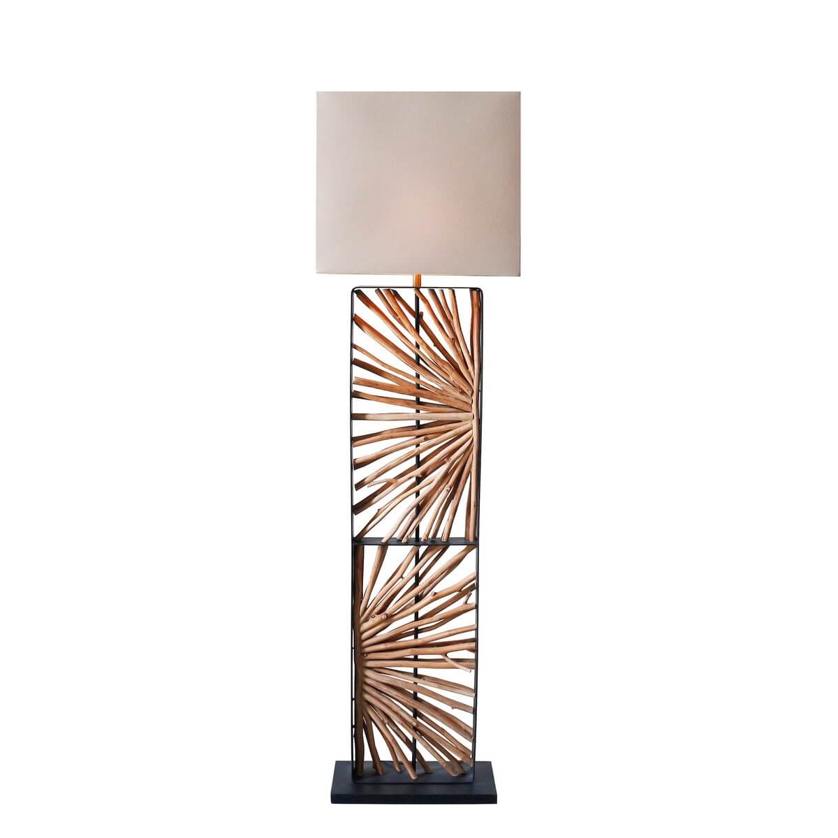 Floor lamp driftwood natural/beige 165 cm - SalesFever