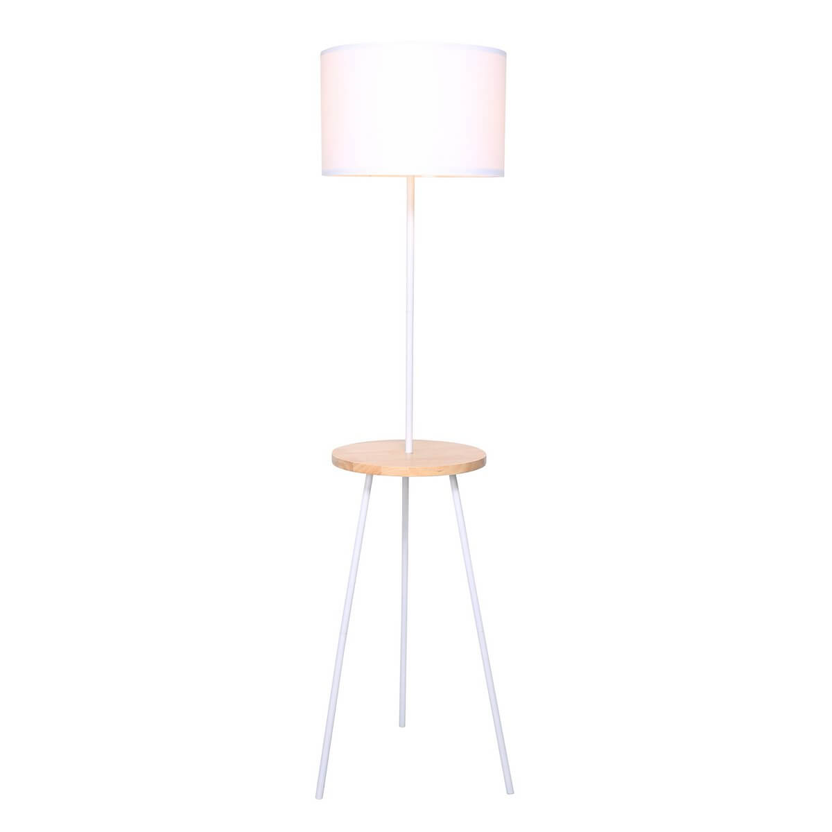 Floor lamp with wooden tray - SalesFever