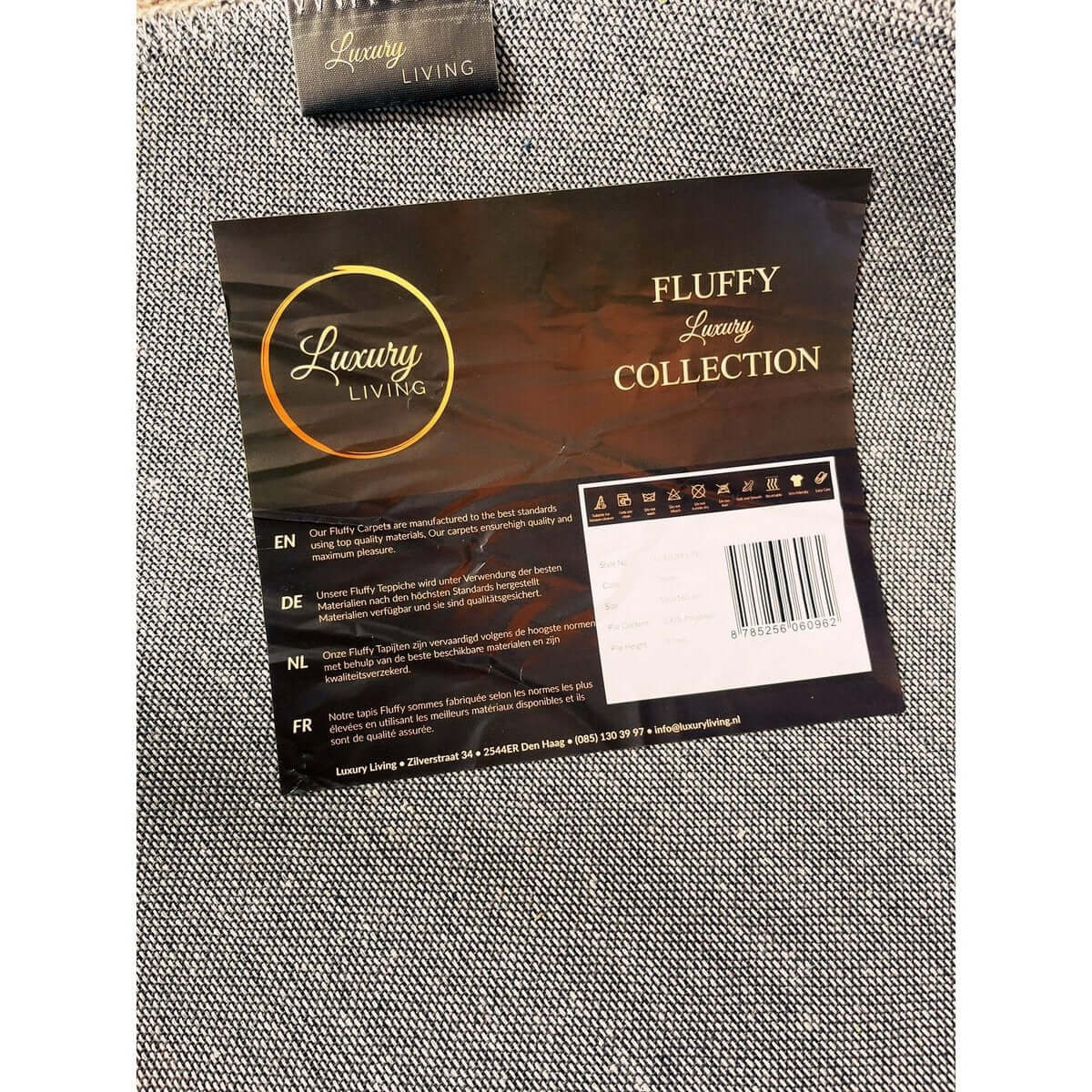 Fluffy Rug Round Black 160x160CM - Luxury Living B.V.