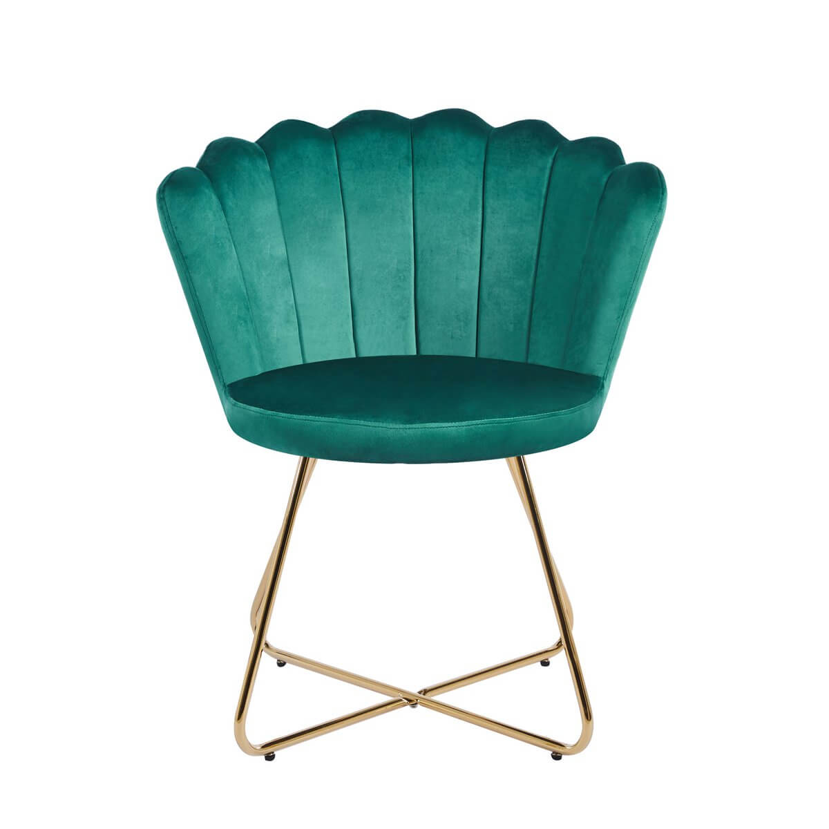 Set of 2 green velvet shell chairs - SalesFever