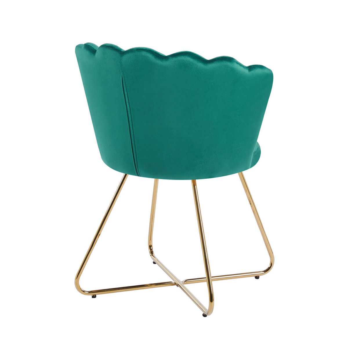 Set of 2 green velvet shell chairs - SalesFever