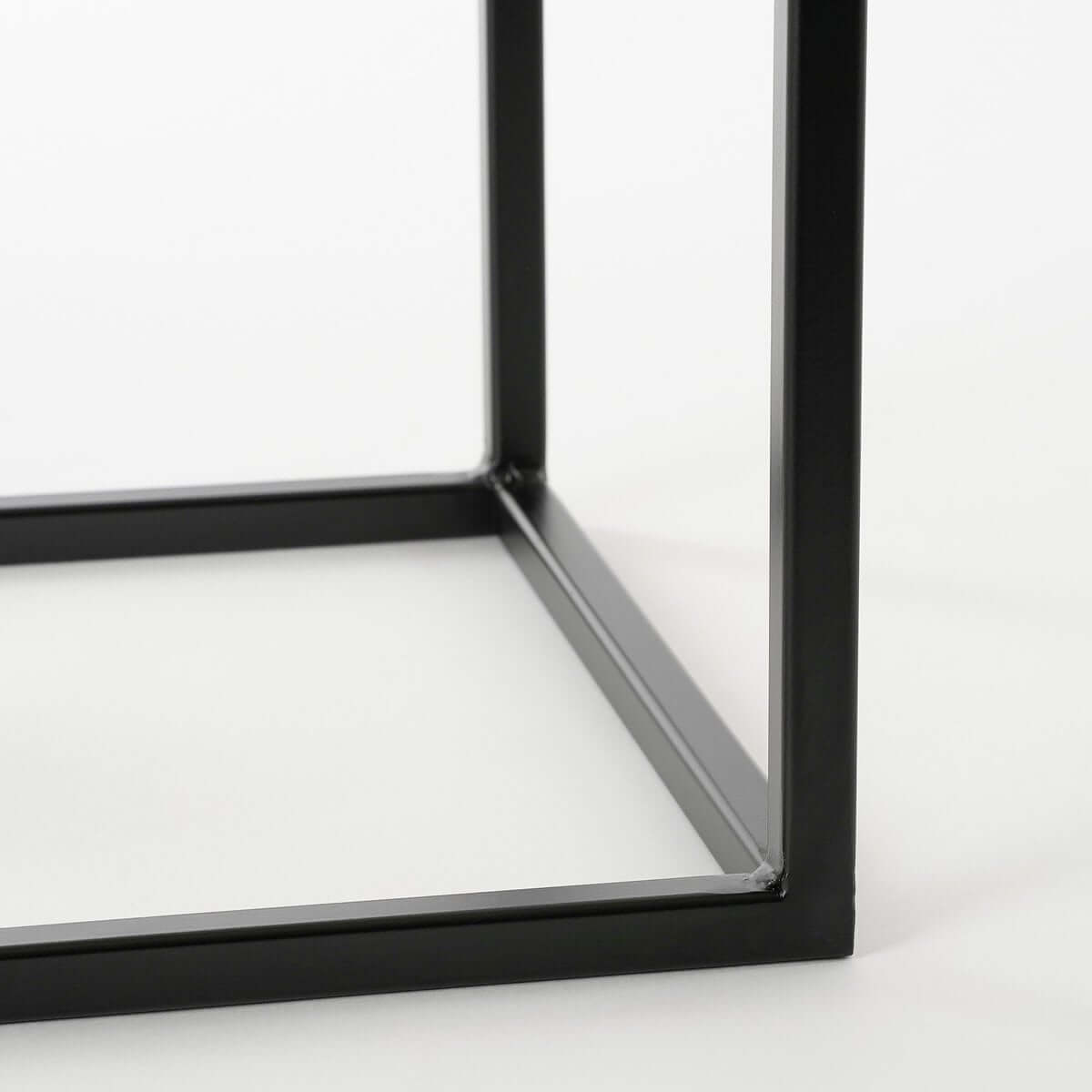 Goa bijzettafels metaal zwart - vierkant met hoogteverschil - set van 2