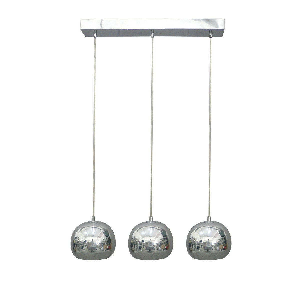 Hanglamp 3-Lichts Chroom – Moderne Glanzende Metalen Lampenkappen - SalesFever - Casanovio