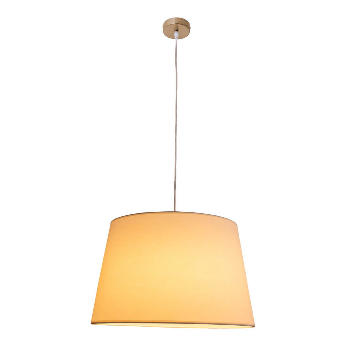 Hanglamp Beige Met Messing Accenten – Modern Warm Zacht Licht