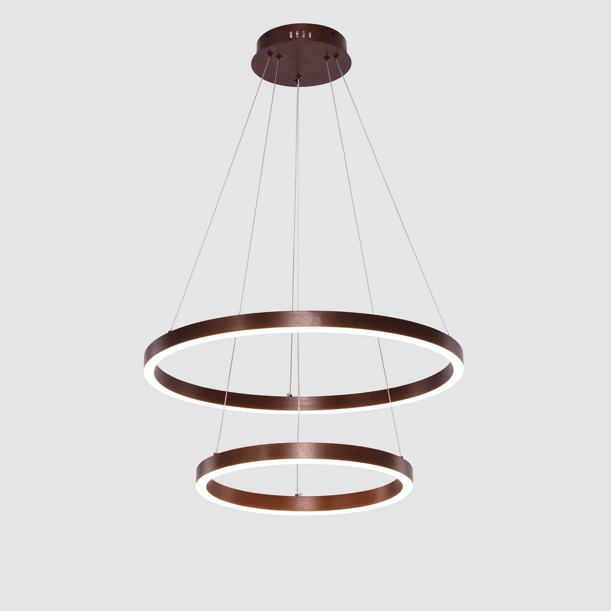 Hanglamp Coffee LED 2 Ringen Ø40/60 cm – Verstelbare Hoogte & Dimbaa - Luxury Living B.V. - Casanovio