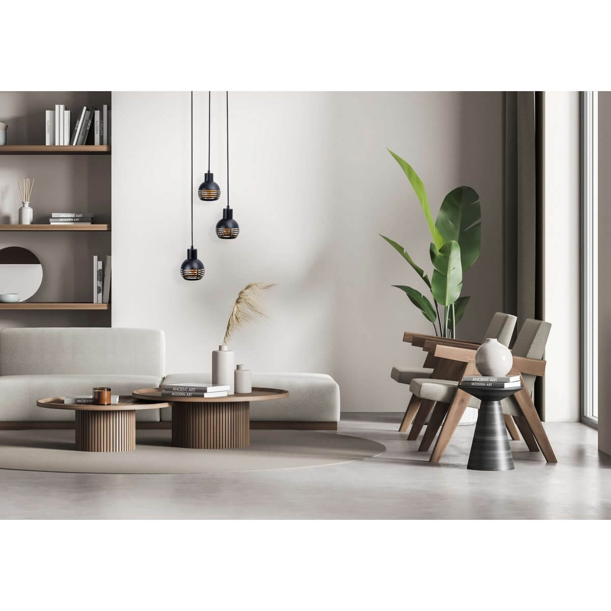 Hanglamp Metaal Zwart Met Goud Binnenzijde – Modern & Verfijnd