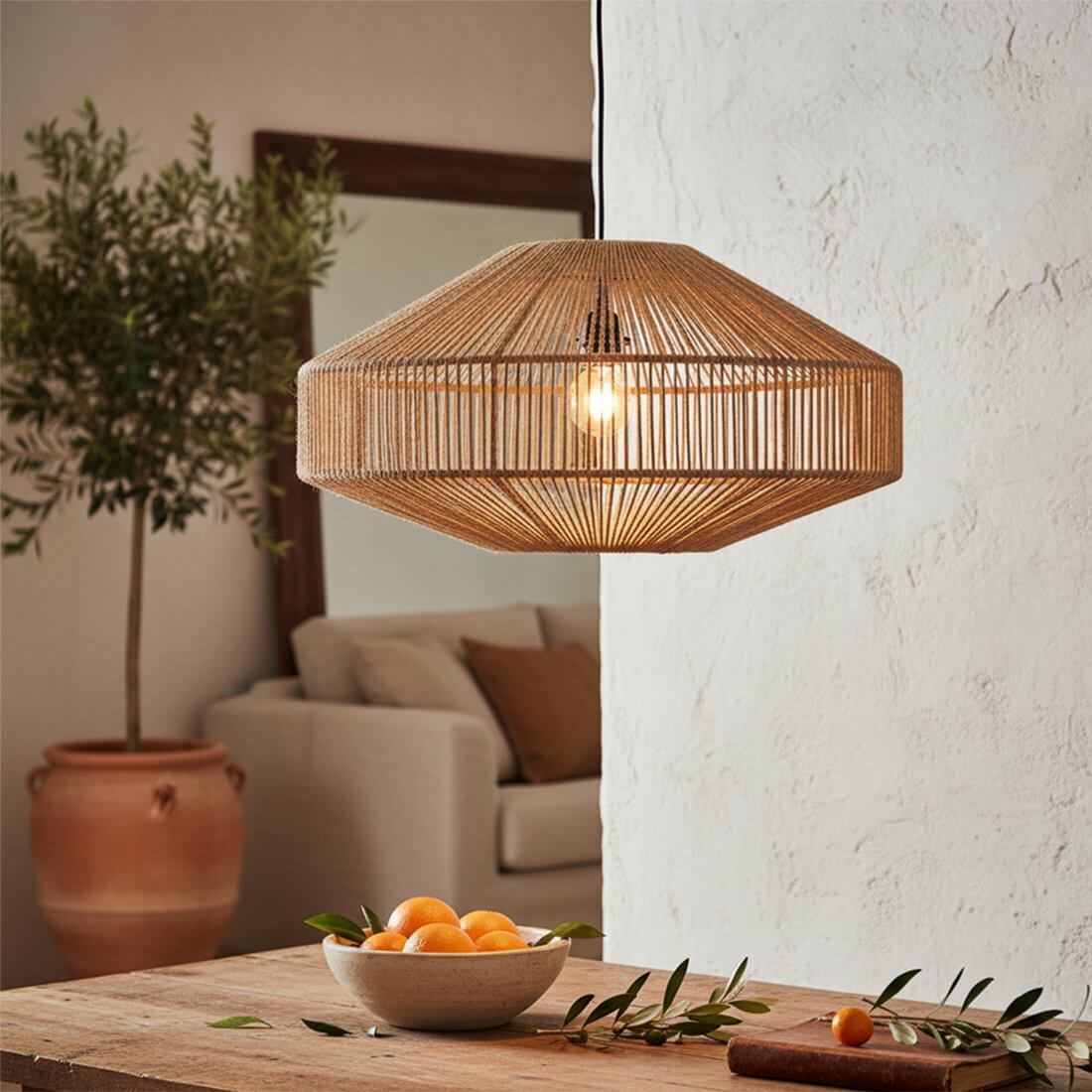 Linea hanging lamp gem Natural - Raw Materials