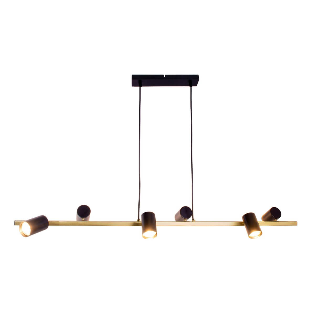 Hanglamp Zwart Goud 6-Lichts - Modern Industrieel Ontwerp