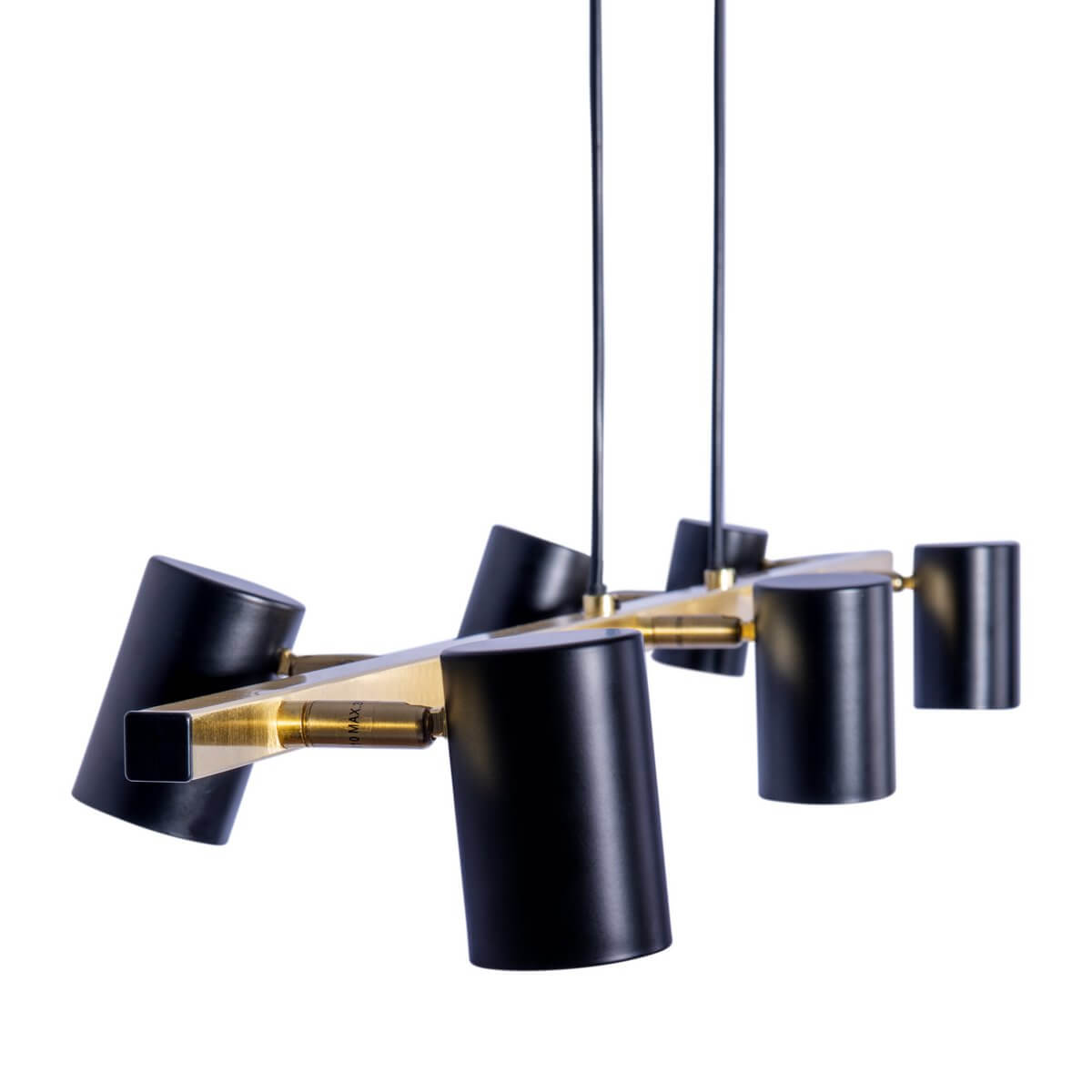 Hanglamp Zwart Goud 6-Lichts - Modern Industrieel Ontwerp