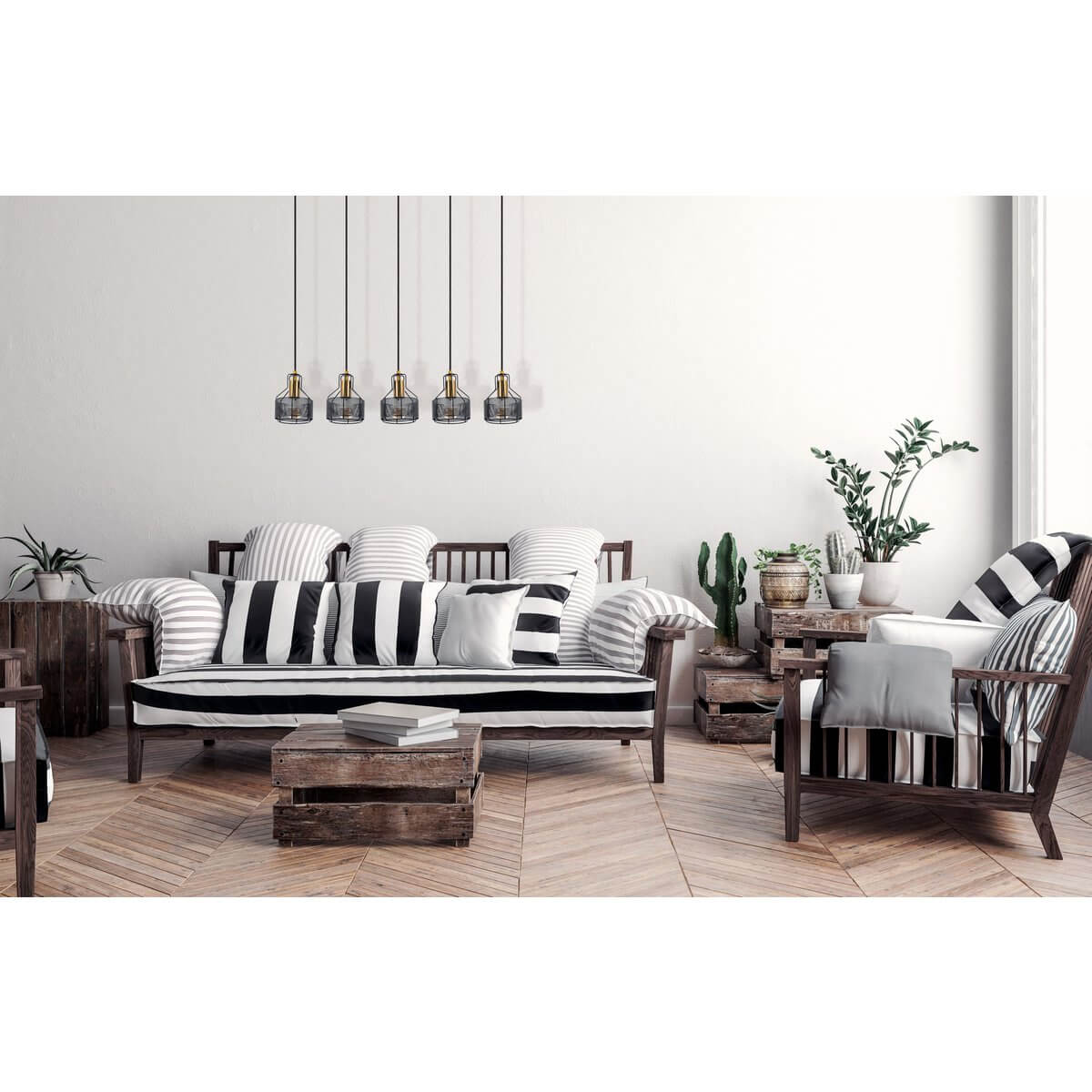 Hanglamp Zwart Goud Metaal – Retro Moderne Verlichting