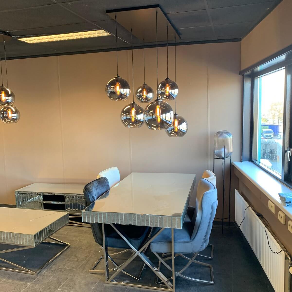 Hanging lamp Smoke Glass 6-Light - Luxury Living B.V.