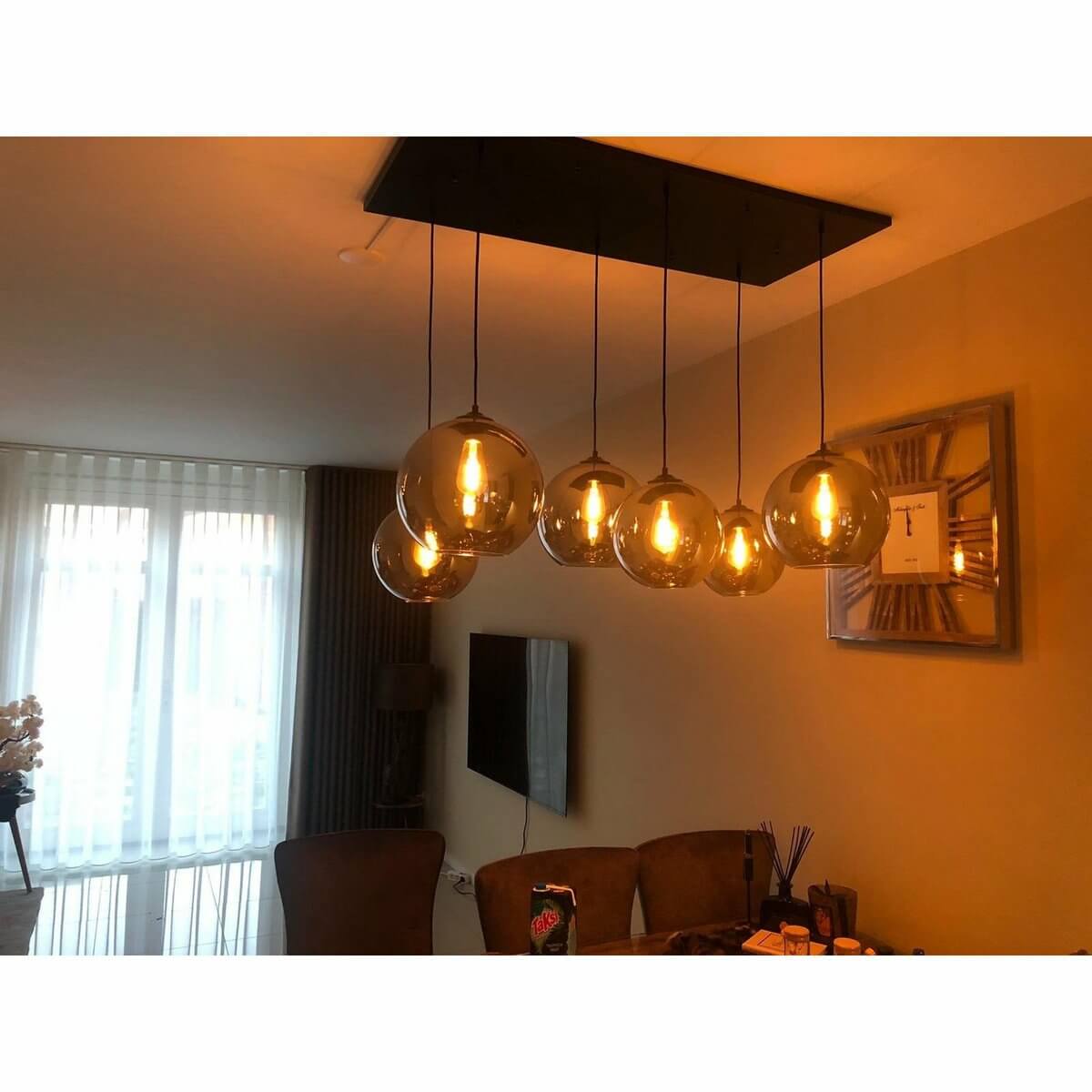 Hanging lamp Smoke Glass 6-Light - Luxury Living B.V.