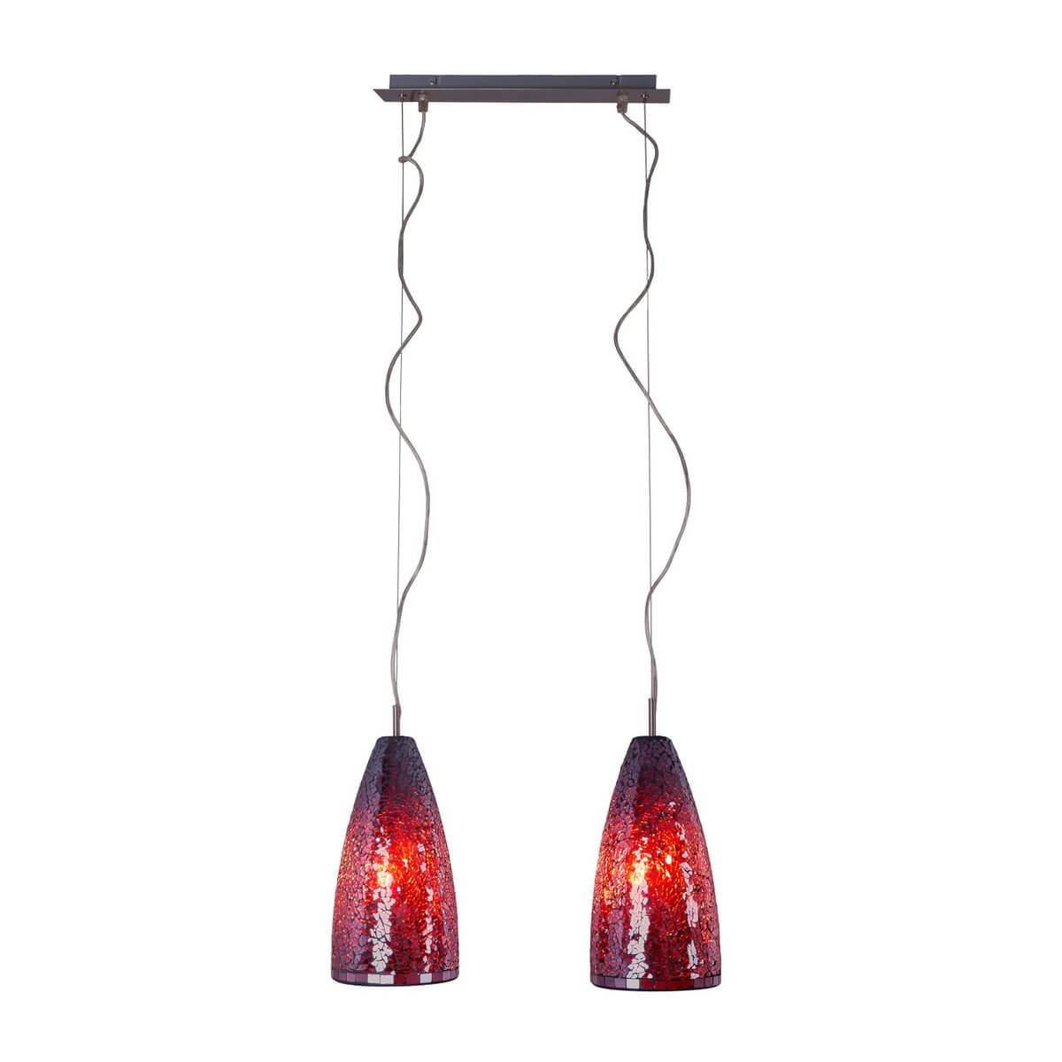 Individu hanglamp met 2 glazen elementen - 41 × 8 × 105 cm