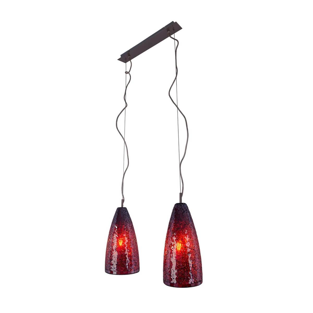 Individu hanglamp met 2 glazen elementen - 41 × 8 × 105 cm