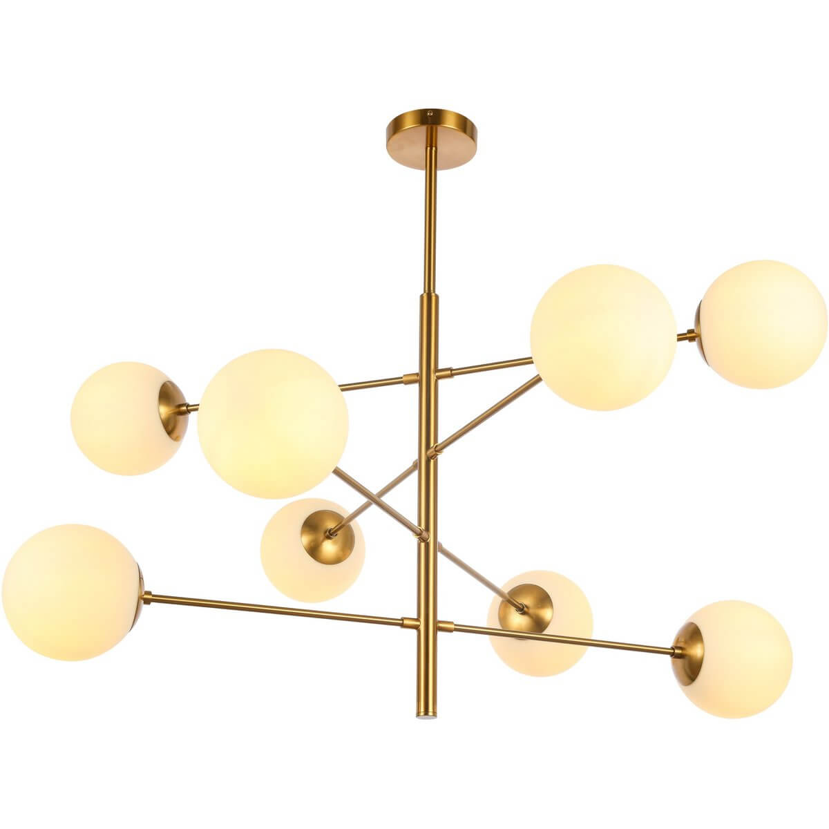 Hanging lamp Nepal White Gold 8-Light - Luxury Living B.V.