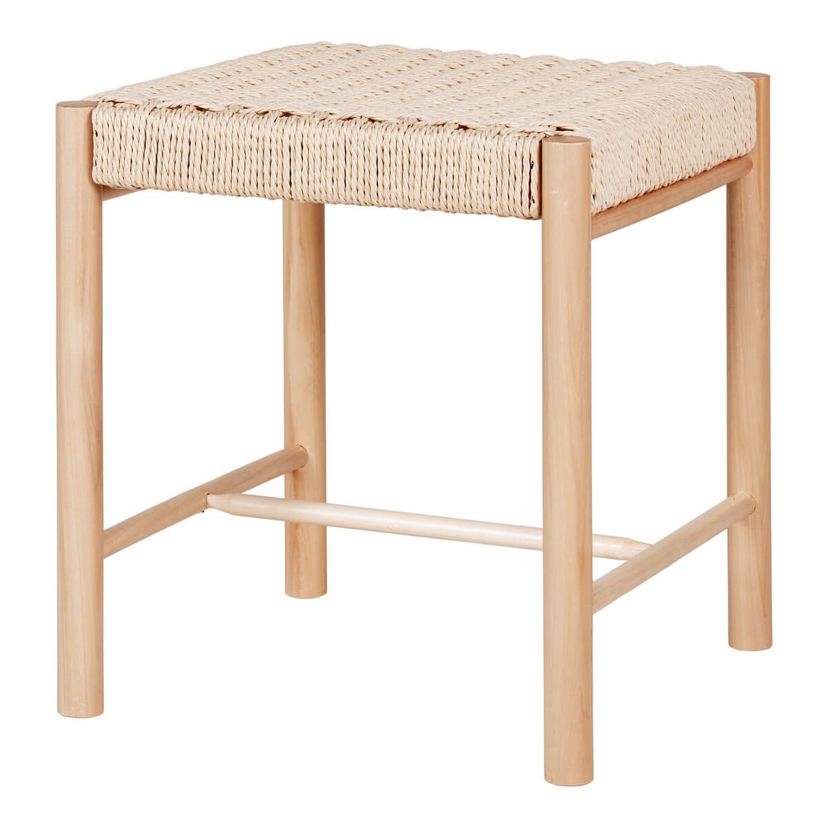 Abano Stool - Poplar Wood, Paper Cord, Natural - 42x42x46.5 cm - House Nordic ApS