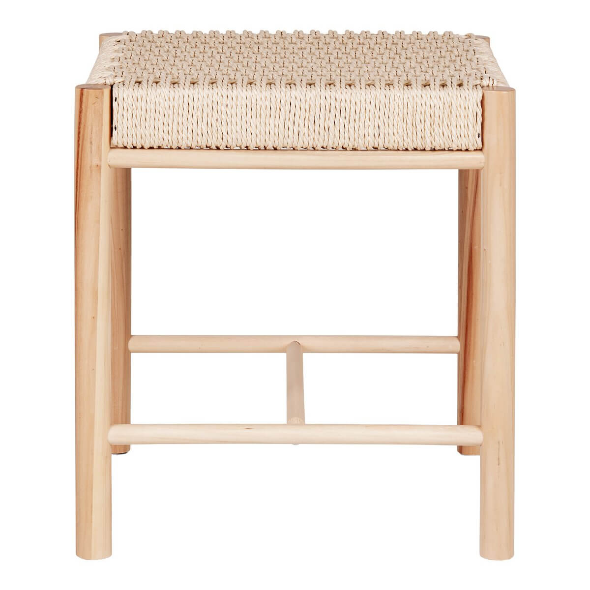 Abano Stool - Poplar Wood, Paper Cord, Natural - 42x42x46.5 cm - House Nordic ApS