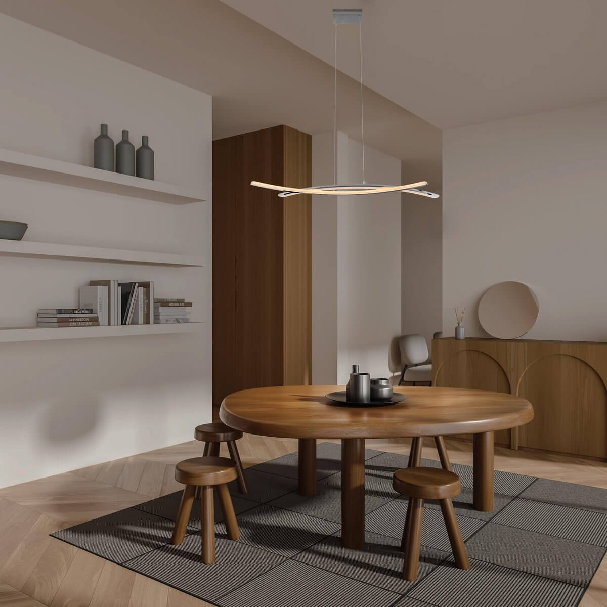 LED Hanglamp Metaal Zwart - Modern Cirkelontwerp Minimalistisch