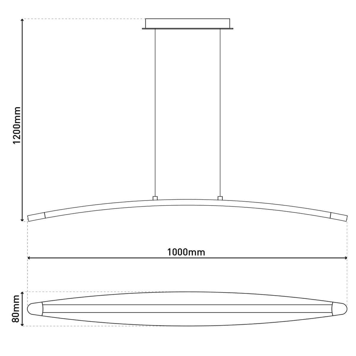LED Hanglamp Metaal en Glas 100 Cm – Modern en Elegant