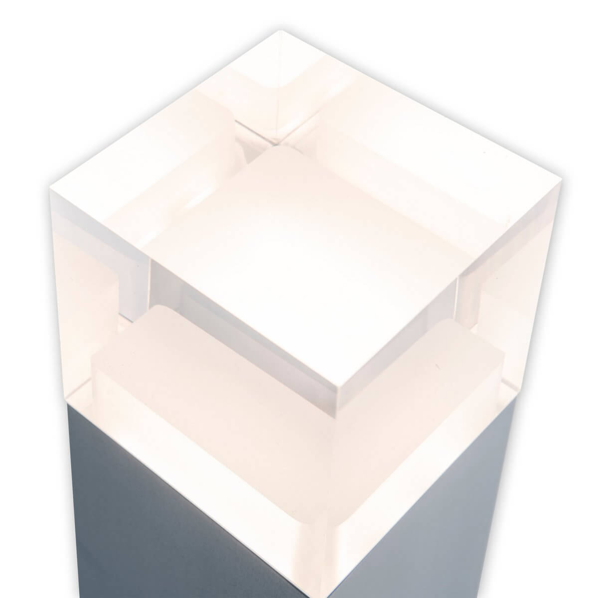 Leah staande buitenlamp ice cube - opaal kunststof - 8 × 8 × 62 cm