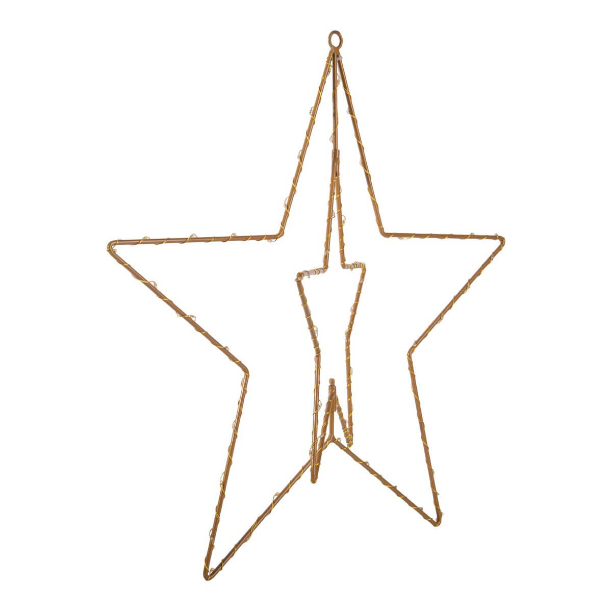 Led kerstster outdoor goud - met metalen draadframe - 40 × 40 × 40 cm