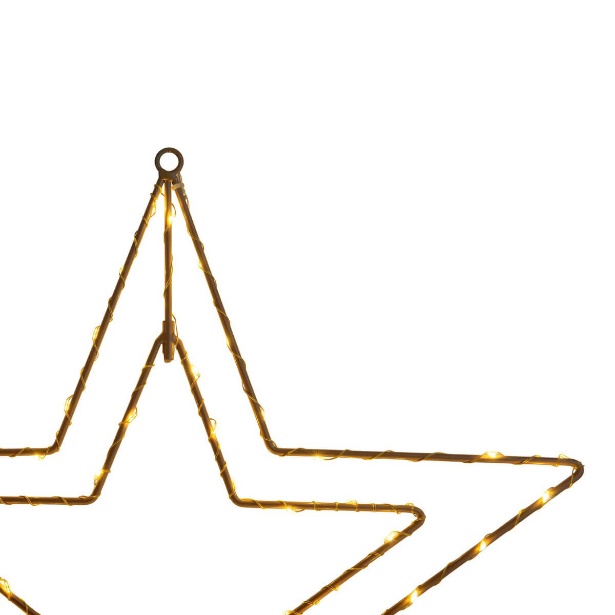 Led kerstster outdoor goud - met metalen draadframe - 40 × 40 × 40 cm