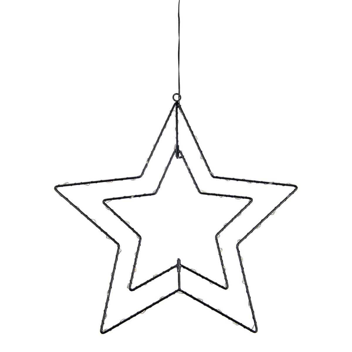 Led kerststerren outdoor zwart - met zuignap - set van 2